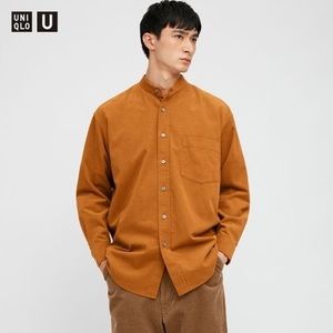 NWOT Uniqlo Corduroy Collarless Shirt